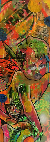 New battery mode by Barrie J Davies 2017, Mixed media on canvas, 30cm x 80cm, unframed. Barrie J Davies is an Artist - Pop Art and Street art inspired Artist based in Brighton England UK - Pop Art Paintings, Street Art Prints & Editions available.