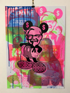 Pink Mash Up Mad Mickey Print - BARRIE J DAVIES IS AN ARTIST