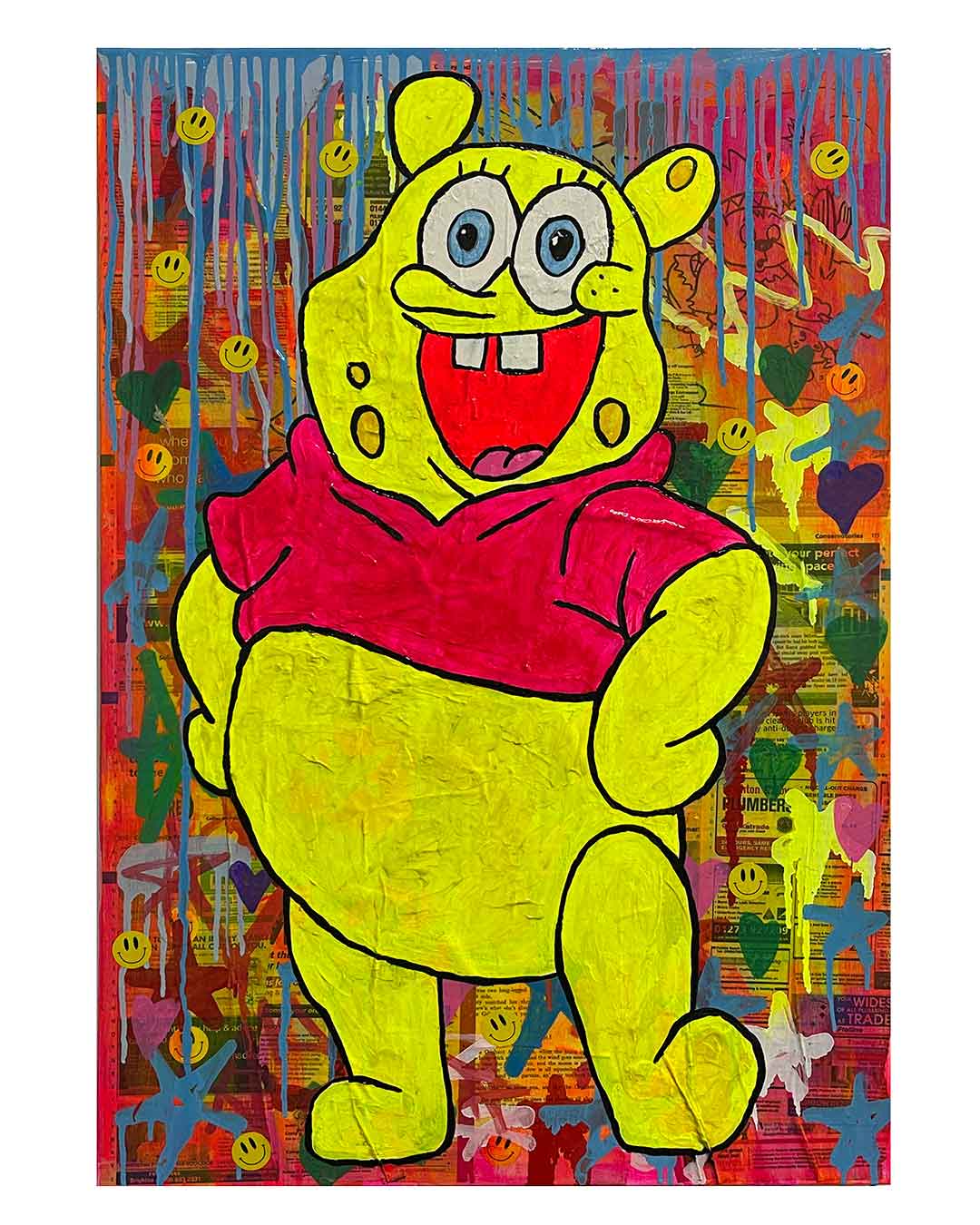 Polygon Window Painting by Barrie J Davies 2023, Mixed media on Canvas, 50cm x 75cm, Unframed and ready to hang.