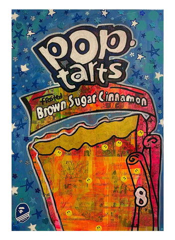 Pop Tarts Painting by Barrie J Davies 2022, Mixed media on Canvas, 60cm x 90cm, Unframed and ready to hang.