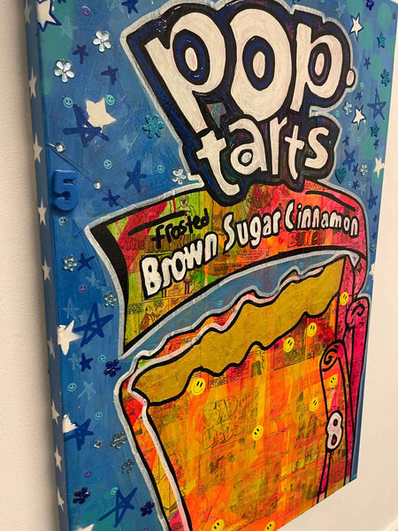 Pop Tarts Painting by Barrie J Davies 2022, Mixed media on Canvas, 27cm x 35cm, Unframed and ready to hang.