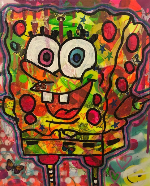 Psychedelic party bob Painting freeshipping - BARRIE J DAVIES IS AN ARTIST