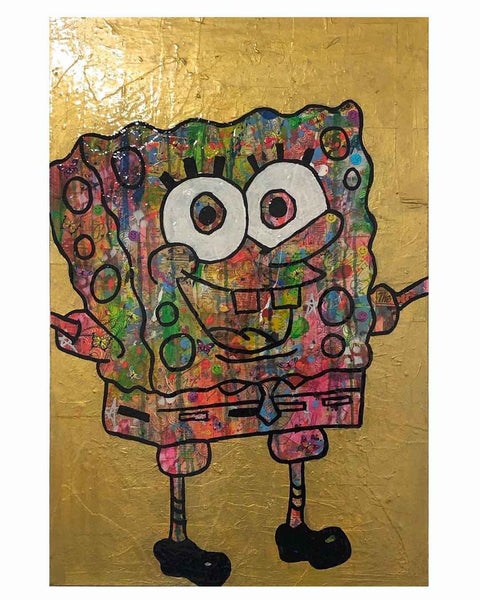 Psycho Bob Painting by  Barrie J Davies 2019, Mixed media on canvas, 60cm x 80cm,  Unframed.