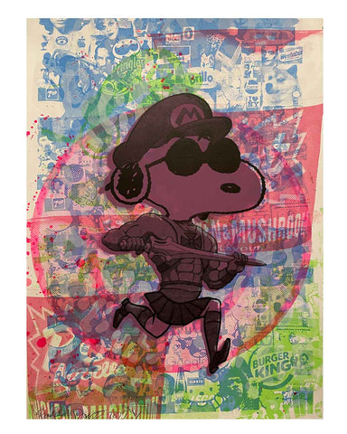 Purple Dude Print by Barrie J Davies 2022, unframed Silkscreen print on paper (hand finished) edition of 1/1, A2 size 42cm x 59.4cm.