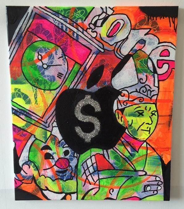 Robbing the Pop Blind by Barrie J Davies 2014, Mixed media on Canvas, 50cm x 60cm, Unframed. Barrie J Davies is an Artist - Pop Art and Street art inspired Artist based in Brighton England UK - Pop Art Paintings, Street Art Prints & Editions available.