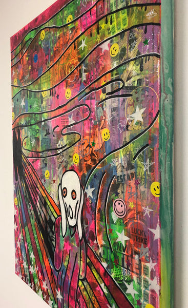 Screamadelica by Barrie J Davies 2019, mixed media on canvas, Unframed, 60cm x 80cm. Barrie J Davies is an Artist - Pop Art and Street art inspired Artist based in Brighton England UK - Pop Art Paintings, Street Art Prints & Editions available.