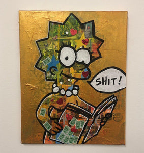 Shit painting by Barrie J Davies 2019, mixed media on canvas, Unframed, 27cm x 35cm. Barrie J Davies is an Artist - Pop Art and Street art inspired Artist based in Brighton England UK - Pop Art Paintings, Street Art Prints & Editions available.