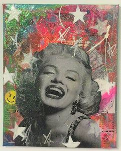 Smile by Barrie J Davies 2018, mixed media on canvas 20cm x 25cm, unframed.  Barrie J Davies is an Artist - Pop Art and Street art inspired Artist based in Brighton England UK - Pop Art Paintings, Street Art Prints & Editions available. 
