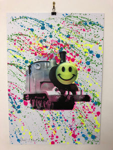 Splattered Happy Trip Print - BARRIE J DAVIES IS AN ARTIST