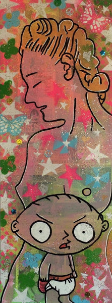 Sunshine Superman by Barrie J Davies 2015, Mixed media on Canvas, 80cm x 30cm, Unframed. Barrie J Davies is an Artist - Pop Art and Street art Artist based in Brighton England UK. Buy art online with free delivery.