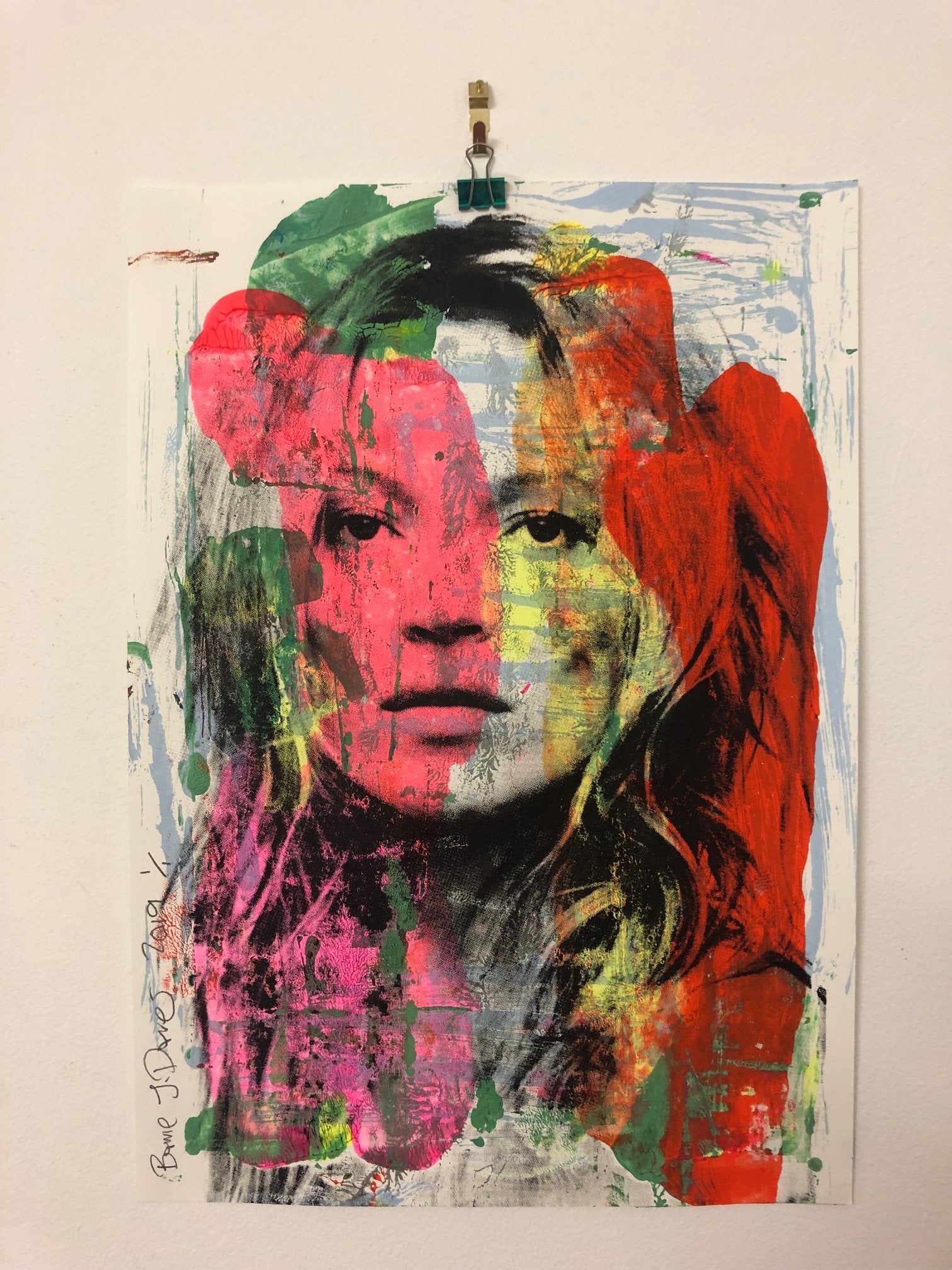Super Kate Print by Barrie J Davies 2019 - unframed Silkscreen print on paper (hand finished) edition of 1/1 - A3 size 29cm x 42cm. Barrie J Davies is an Artist - Pop Art and Street art inspired Artist based in Brighton England UK - Pop Art Paintings, Street Art Prints & Editions available