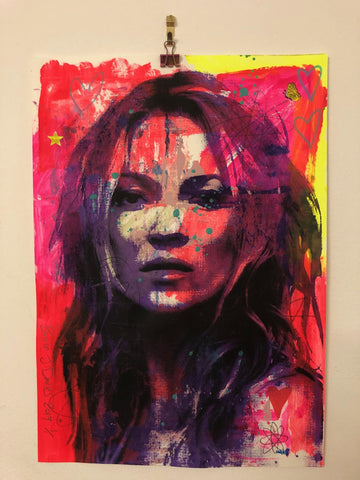 Super Kate Print by Barrie J Davies 2019. Fun Contemporary Pop Street Artist based in Brighton England UK. Shop online for free delivery worldwide.