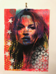 Super Kate Print by Barrie J Davies 2019 - unframed Silkscreen print on paper (hand finished) edition of 1/1 - A3 size 29cm x 42cm. Super Kate Print by Barrie J Davies 2019 - unframed Silkscreen print on paper (hand finished) edition of 1/1 - A3 size 29cm x 42cm.