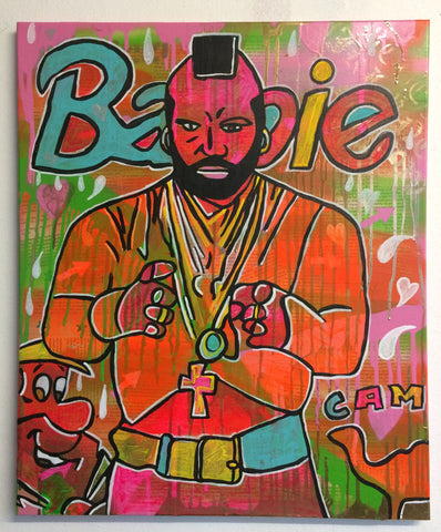 The soft machine by Barrie J Davies 2015, Mixed media on Canvas, 50cm x 60cm, Unframed. Barrie J Davies is an Artist - Psychedelic pop surreal street art inspired Artist based in Brighton England UK - Paintings, Prints & Editions available.