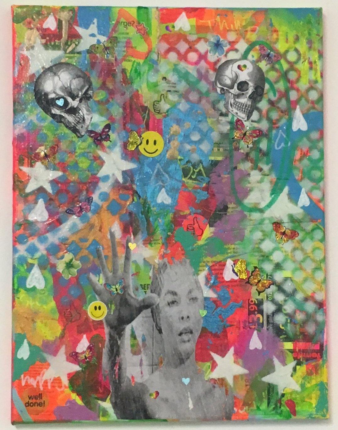 Twist and crawl by Barrie J Davies 2018, mixed media on canvas, 30cm x 40cm, unframed. Barrie J Davies is an Artist - Pop Art and Street art inspired Artist based in Brighton England UK - Pop Art Paintings, Street Art Prints & Editions available 