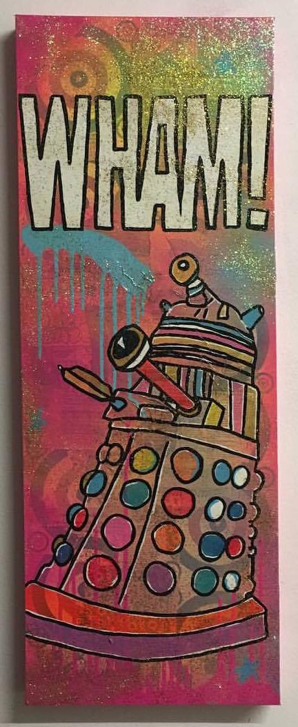 Wake me up before you go go by Barrie J Davies 2015, Mixed media painting on Canvas, 30cm x 80cm, unframed. Barrie J Davies is an Artist - Pop Art and Street art inspired Artist based in Brighton England UK - Pop Art Paintings, Street Art Prints & Editions available