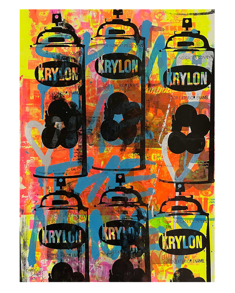 Wild Style Tagged Print by Barrie J Davies 2021 - unframed Silkscreen print on paper (hand finished) edition of 1/1 - A2 size 42cm x 59.4cm.