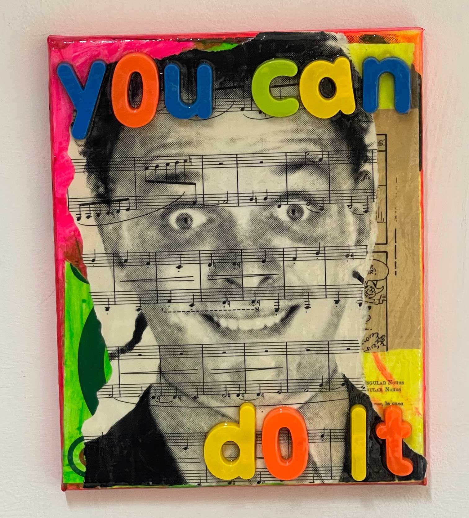 You Can do it Rick Painting, Mixed media on Canvas, 25cm x 30cm, Unframed. Buy online with free delivery worldwide to your door.