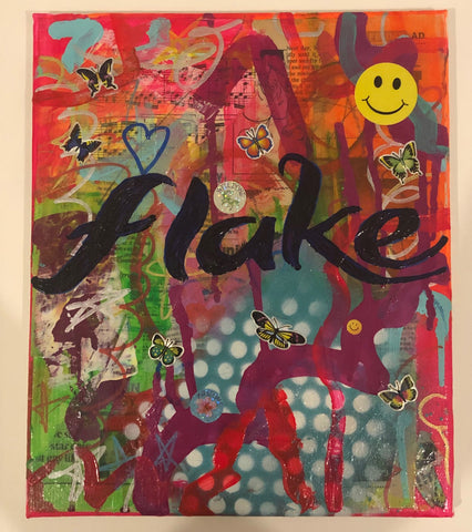 Yum Yum Fun by Barrie J Davies 2019, Mixed media on Canvas, 30cm x 25cm, Unframed. Barrie J Davies is an Artist - Pop Art and Street art inspired Artist based in Brighton England UK - Pop Art Paintings, Street Art Prints & Editions available. 