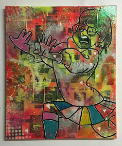Zoned by Barrie J Davies 2016, mixed media on Canvas, 50cm x 60cm, unframed. Barrie J Davies is an Artist - Pop Art and Street art inspired Artist based in Brighton England UK - Pop Art Paintings, Street Art Prints & Editions available.